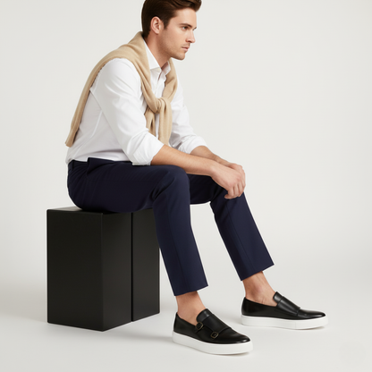 Men's Leather Loafers Modern Black