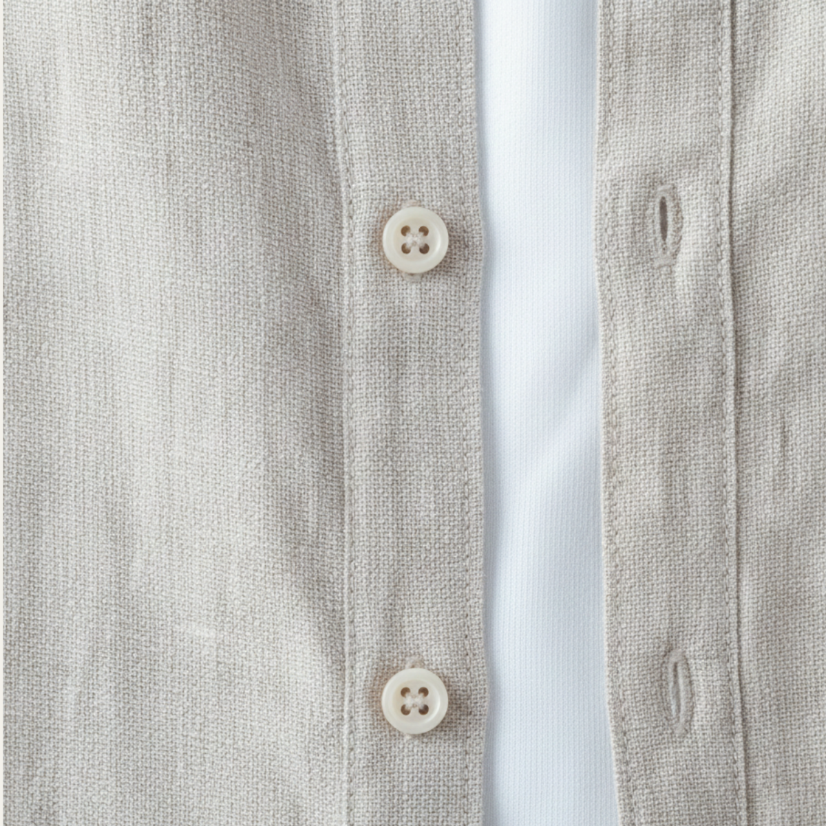 Men's Linen Shirt Thin Round Neck Vintage Style