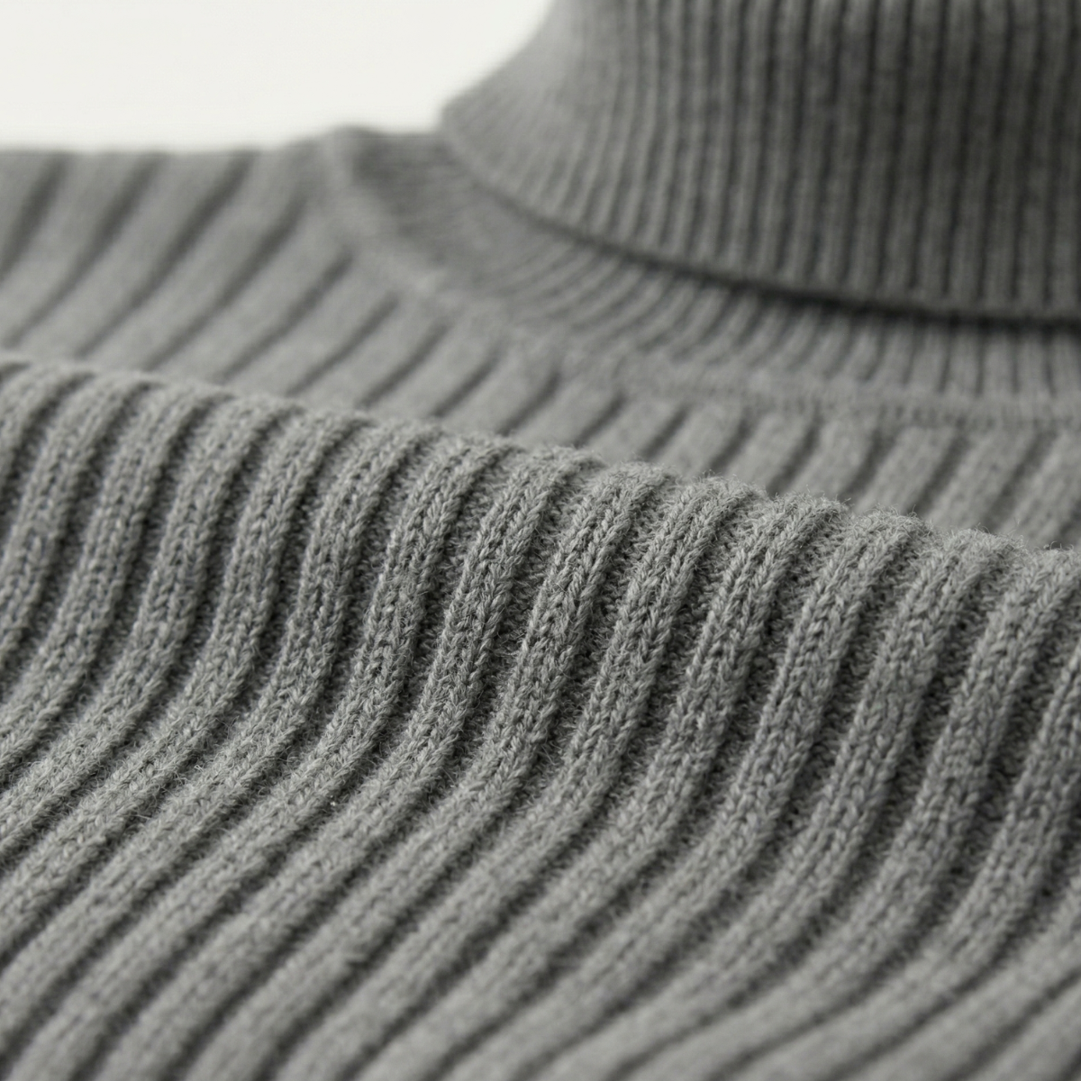 Men's Slim Fit Turtleneck Sweater Ribbed Knit