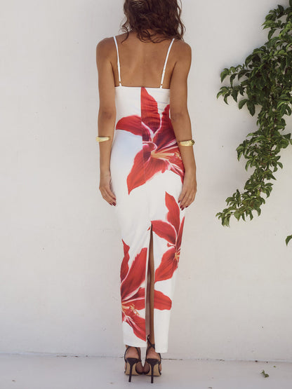 Vibrant Floral Pattern Long Summer Dress