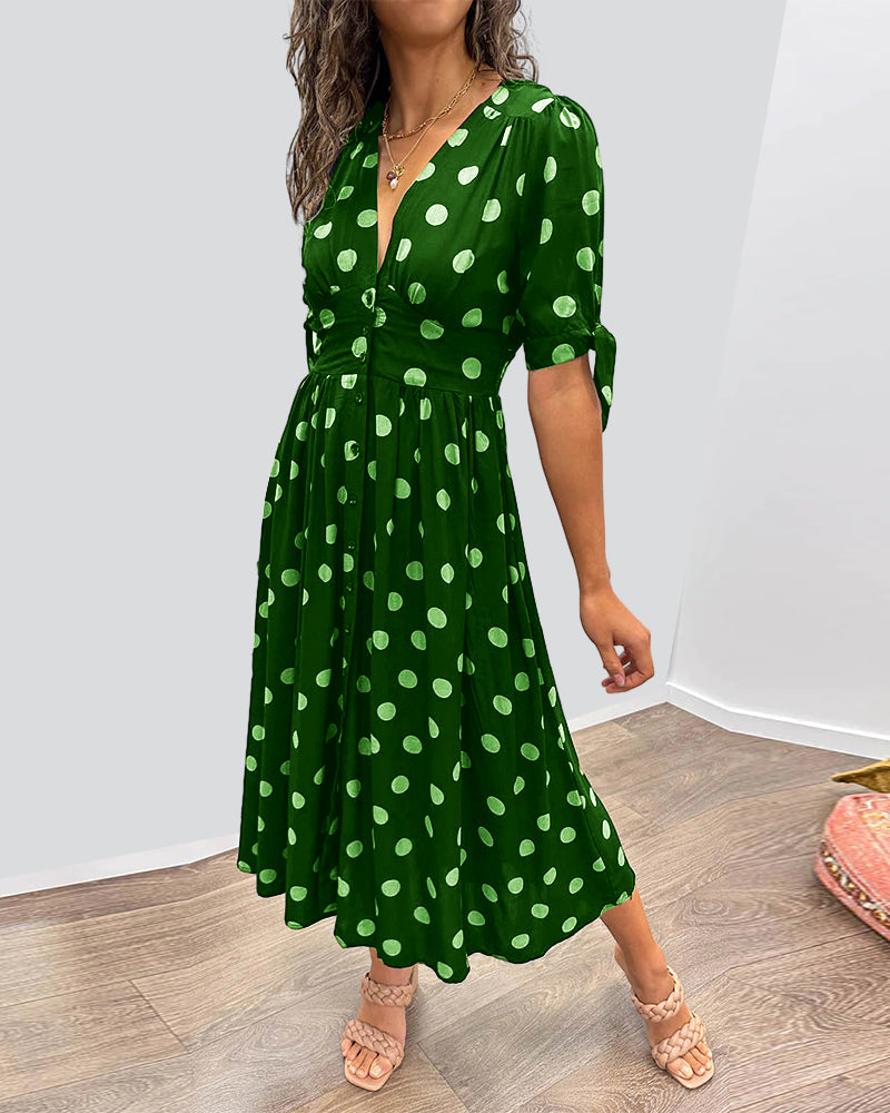 Stylish Dot Pattern Women's Dress