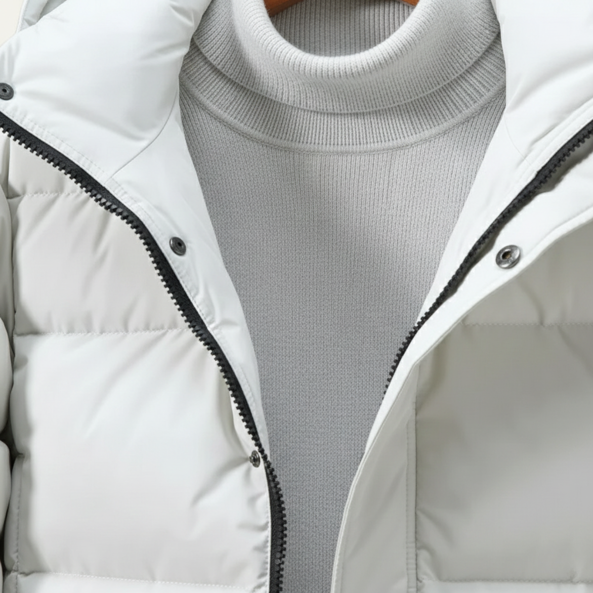 Men's Hooded Longline Puffer Coat Black