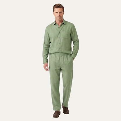 Men's Linen Oversized Shirt And Pants Set