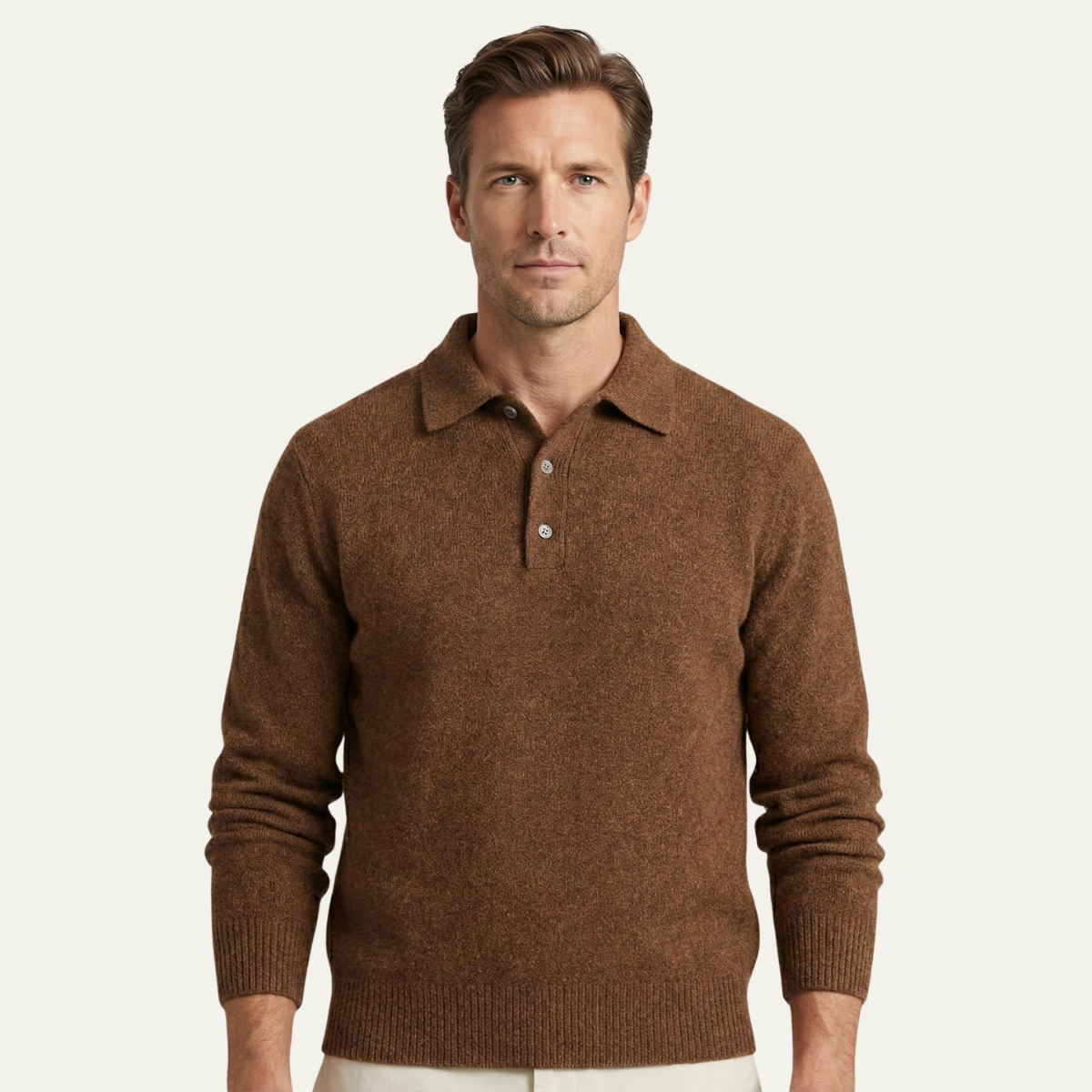 Men's Soft Knit Polo Sweater