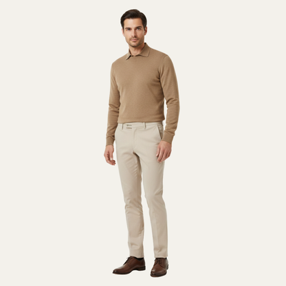 Men's Slim Fit Stretch Dress Pants Elegant Silver