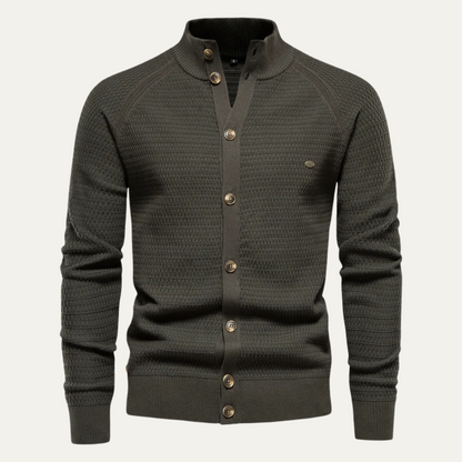 Men's Knitted Cotton Cardigan Button Up Casual - VibreMode