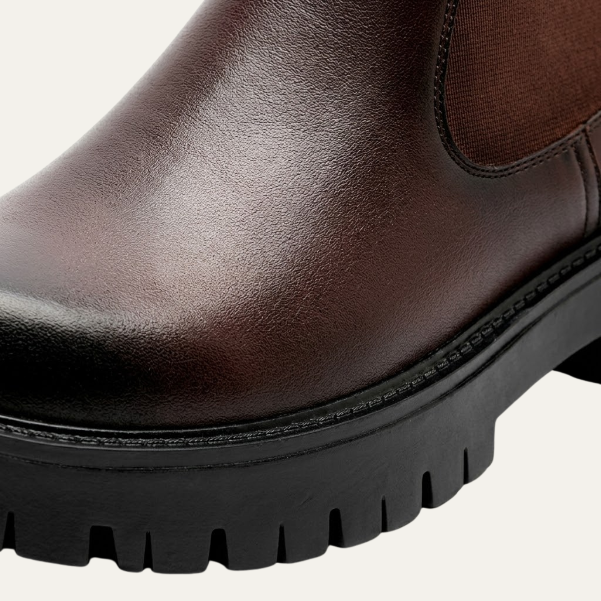 Men's Leather Chelsea Boots Platform Ankle Black