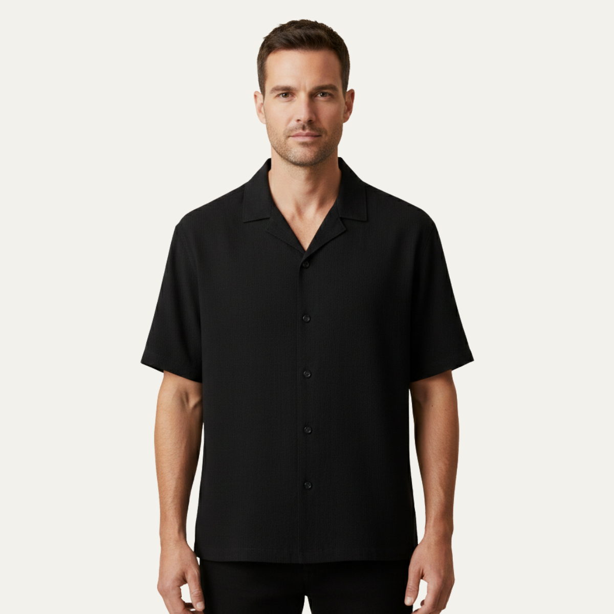 Men's Casual Button Up Shirt Loose Fit Cotton