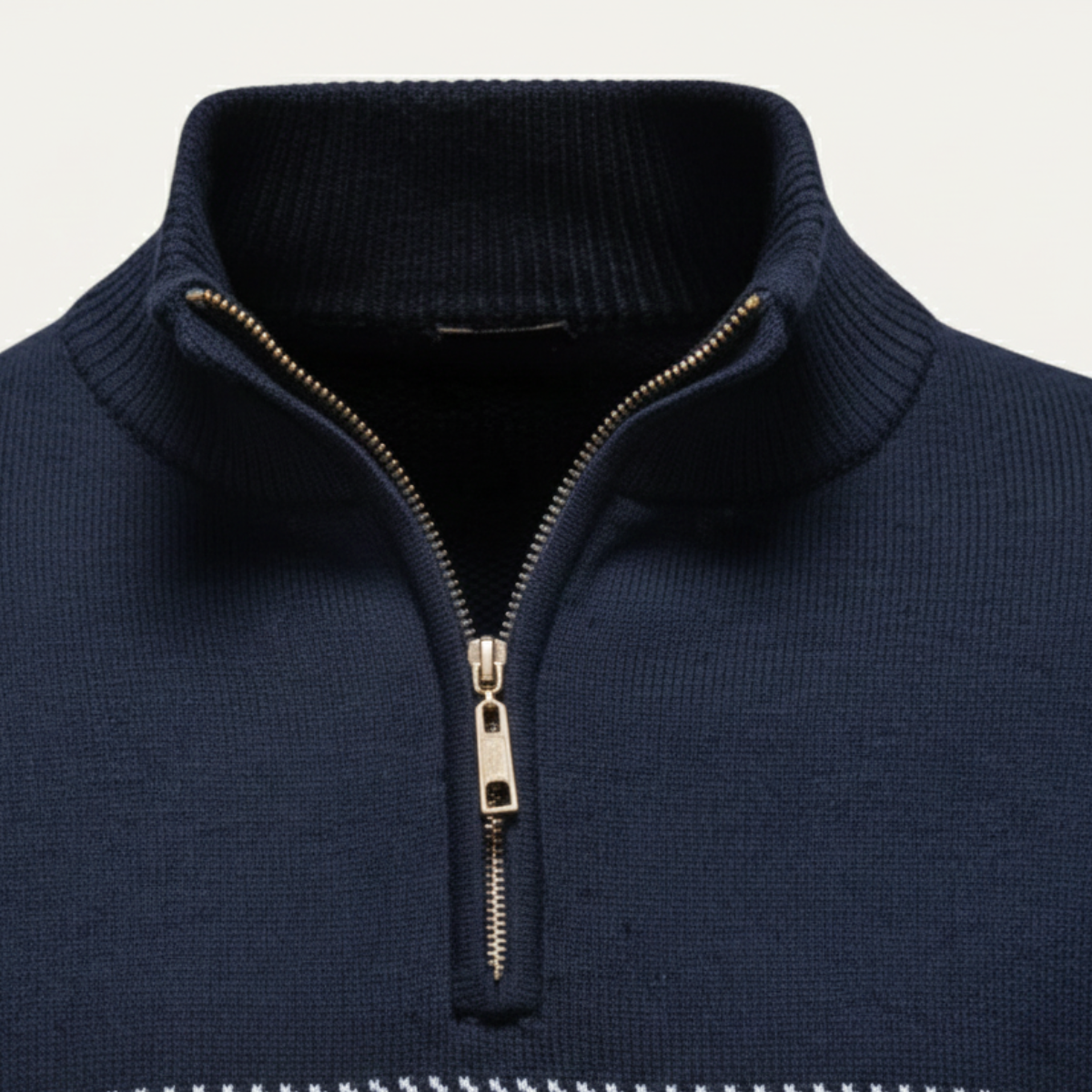 Men's Casual Half Zip Knit Sweater Stand Collar