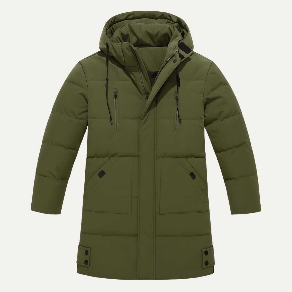 Men's Puffer Hooded Coat Waterproof With Pockets - VibreMode