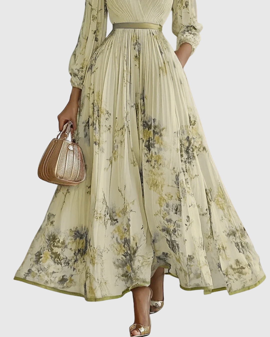 Women's Pleated Maxi Dress Elegant