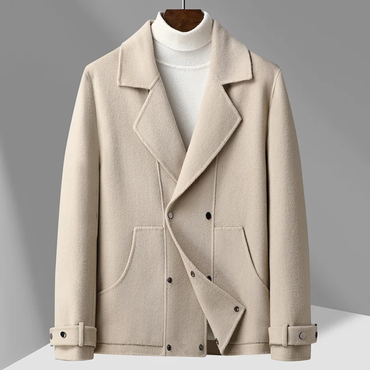 Men's Wool Blend Double Breasted Peacoat