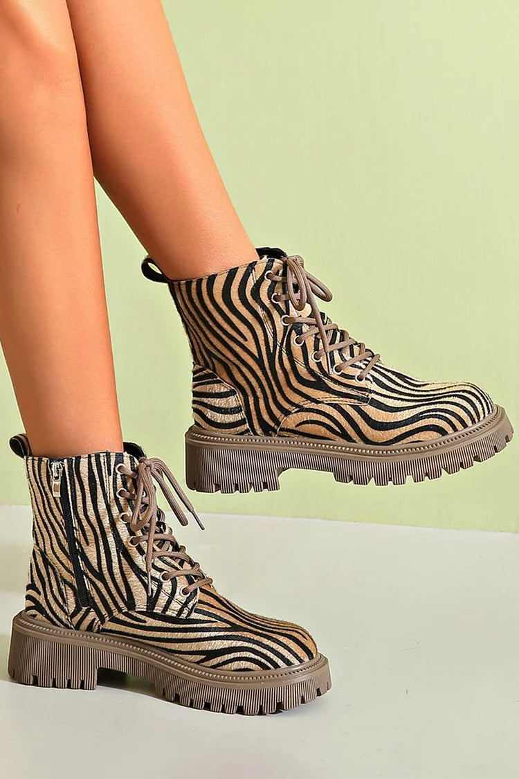 Women's Animal Print Side Zip Boots