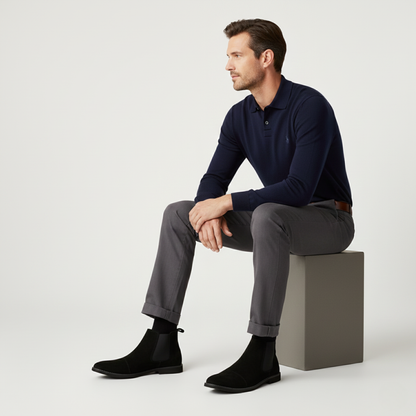 Men's Suede Chelsea Boots Classic Slip On