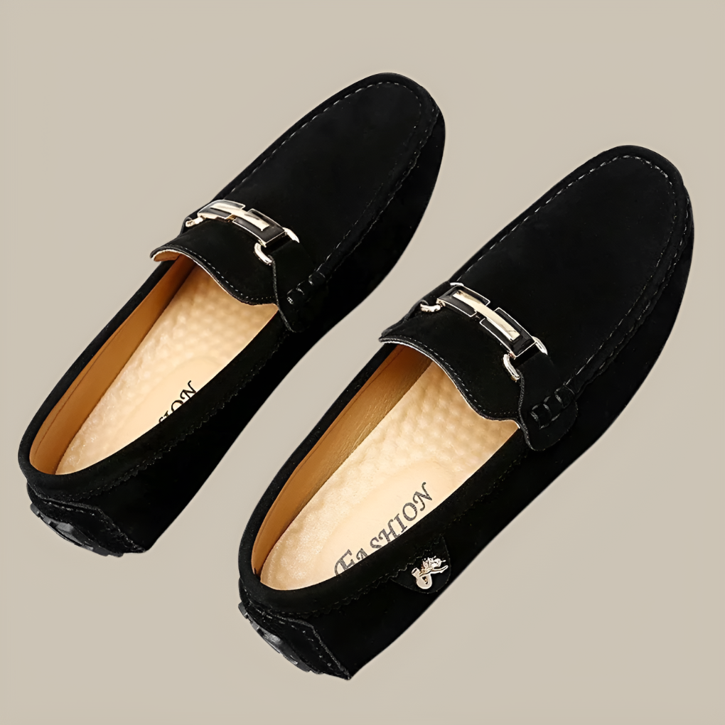 Men's Suede Slip On Moccasin Shoes - VibreMode