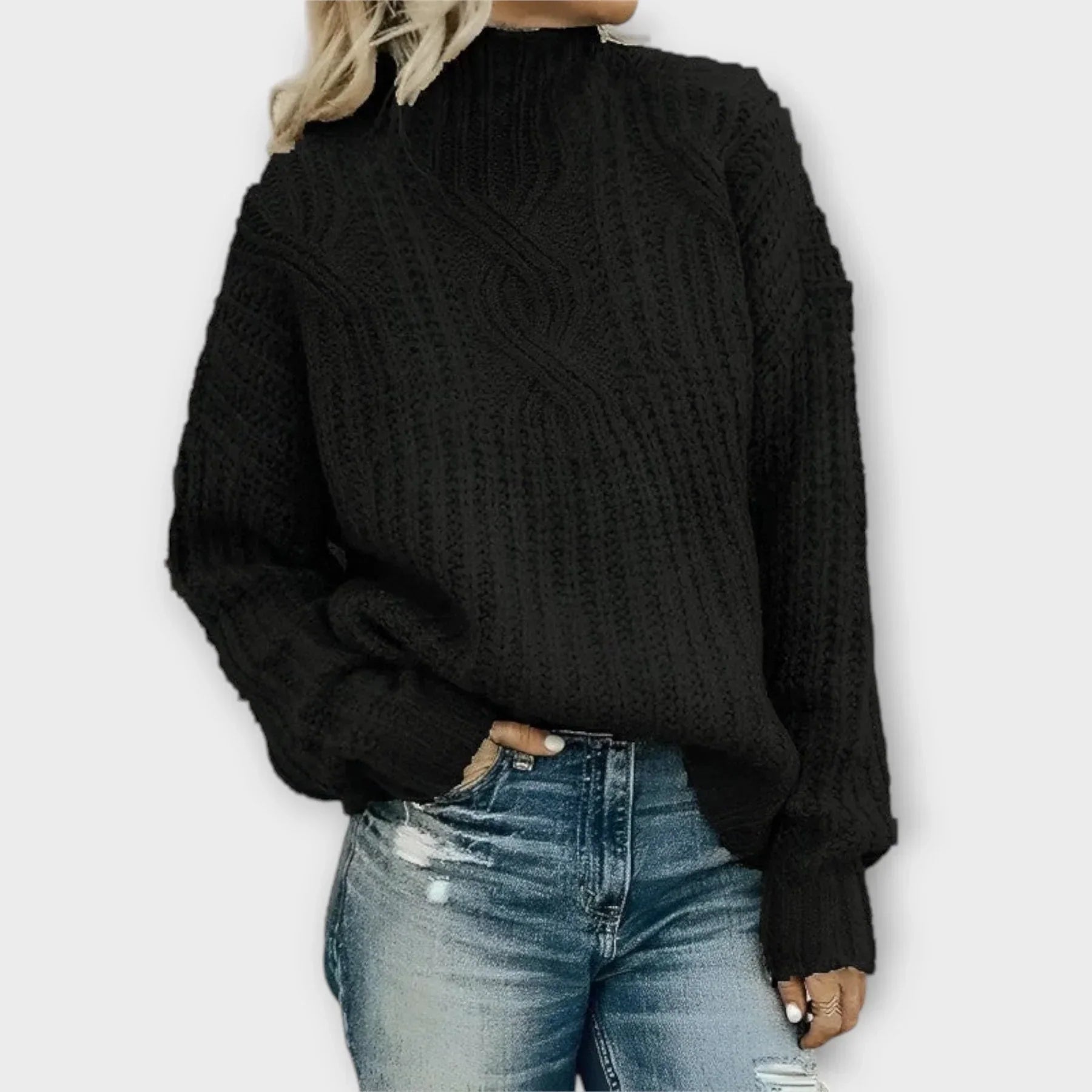 Women's High-Neck Sweater Modern Design - VibreMode