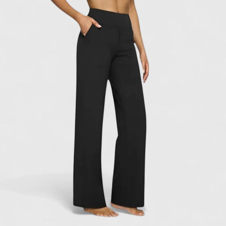 Comfortable High Waisted Wide Leg Women's Pants - VibreMode