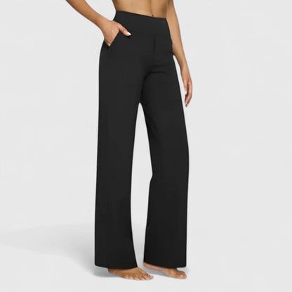 Comfortable High Waisted Wide Leg Women's Pants - VibreMode