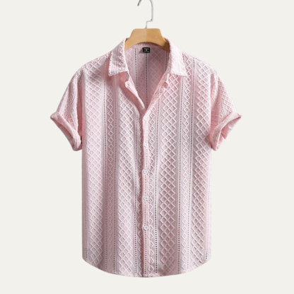 Men's Soft Textured Button Up Shirt - VibreMode