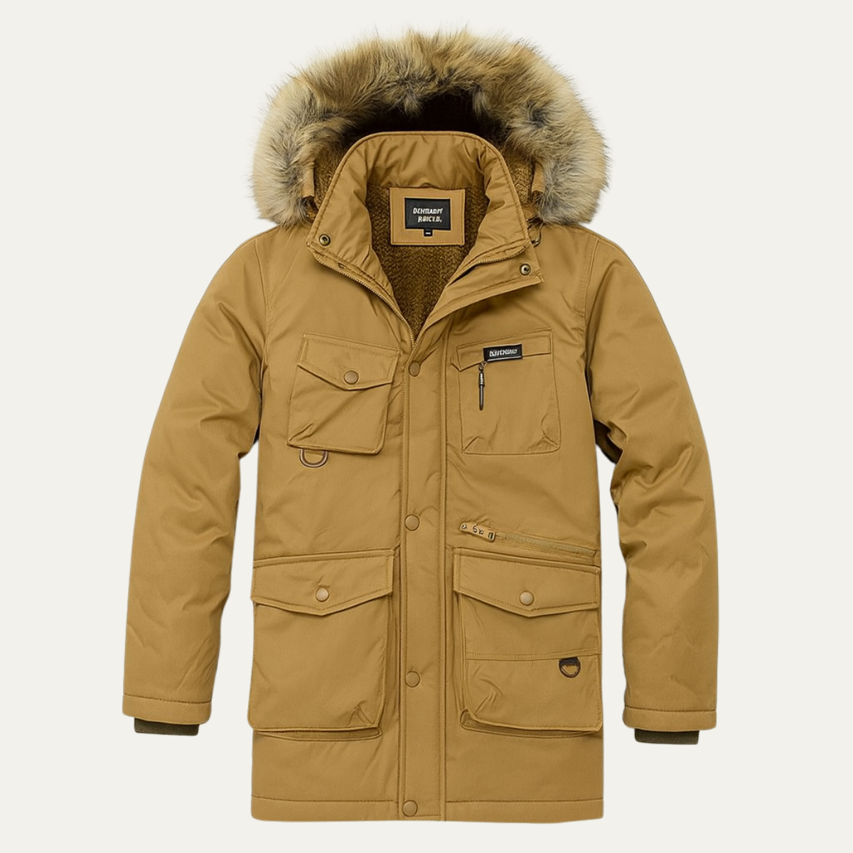 Men's Down Jacket Hooded Waterproof Multi Pocket - VibreMode