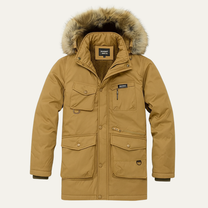 Men's Down Jacket Hooded Waterproof Multi Pocket - VibreMode