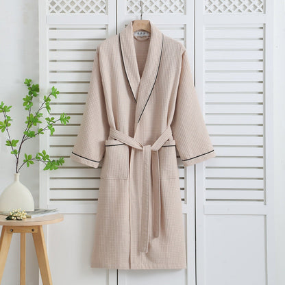 Cotton Waffle Bathrobe Lightweight