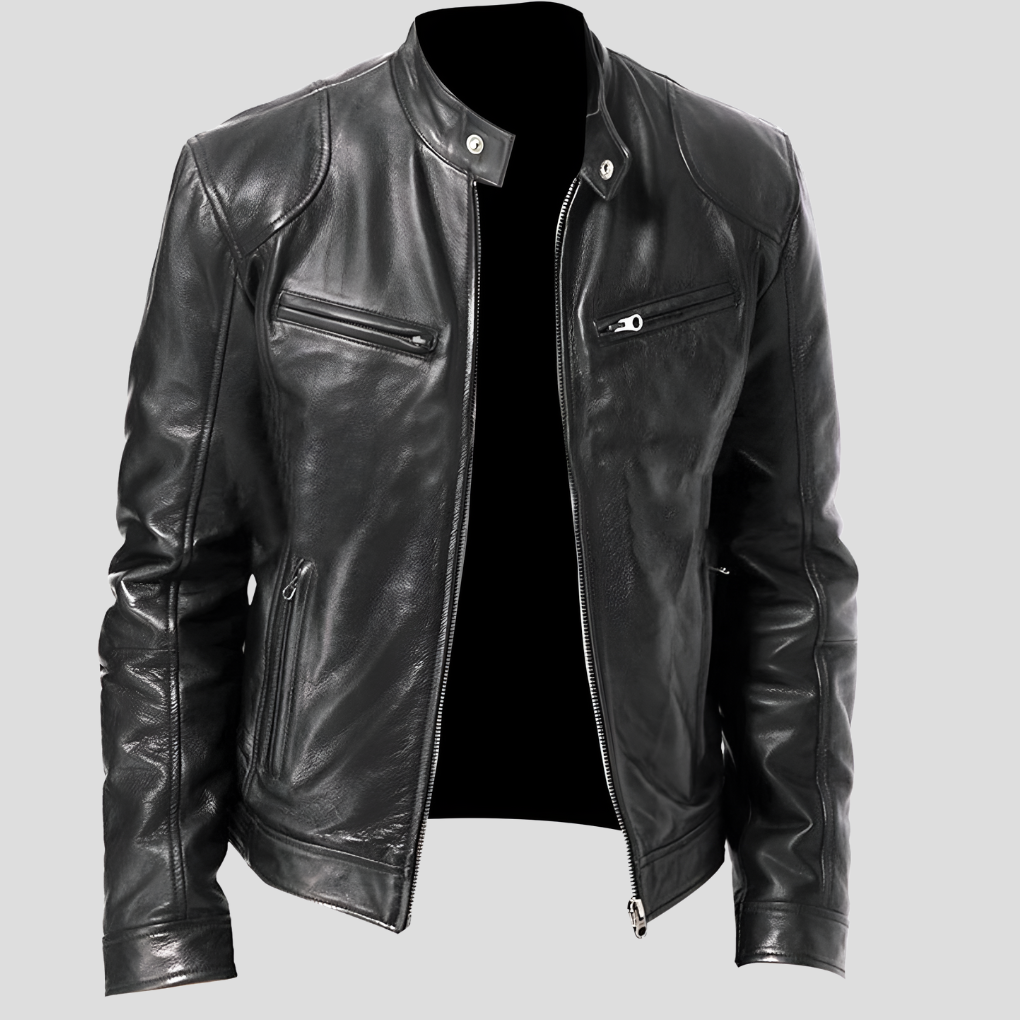 Men's Classic Leather Jacket - VibreMode