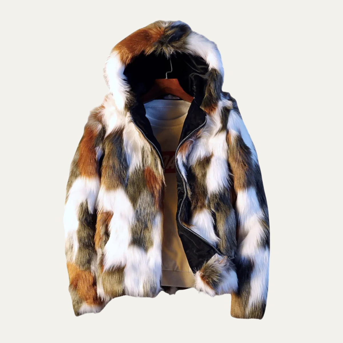Men's Soft Fur Hooded Winter Jacket - VibreMode