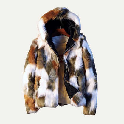 Men's Soft Fur Hooded Winter Jacket - VibreMode