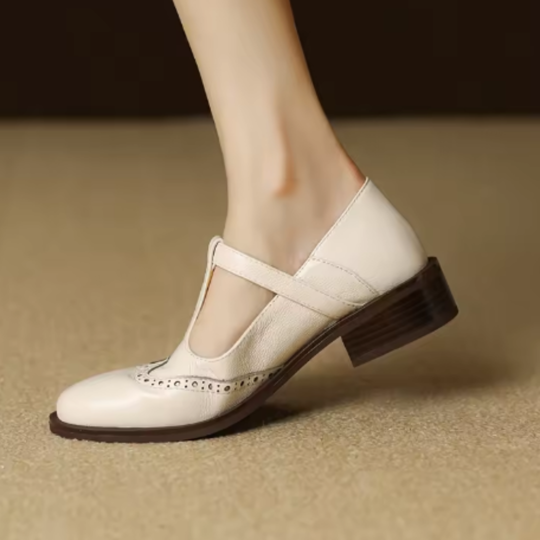 Classic Women's Low Heel Leather Mary Jane Shoes