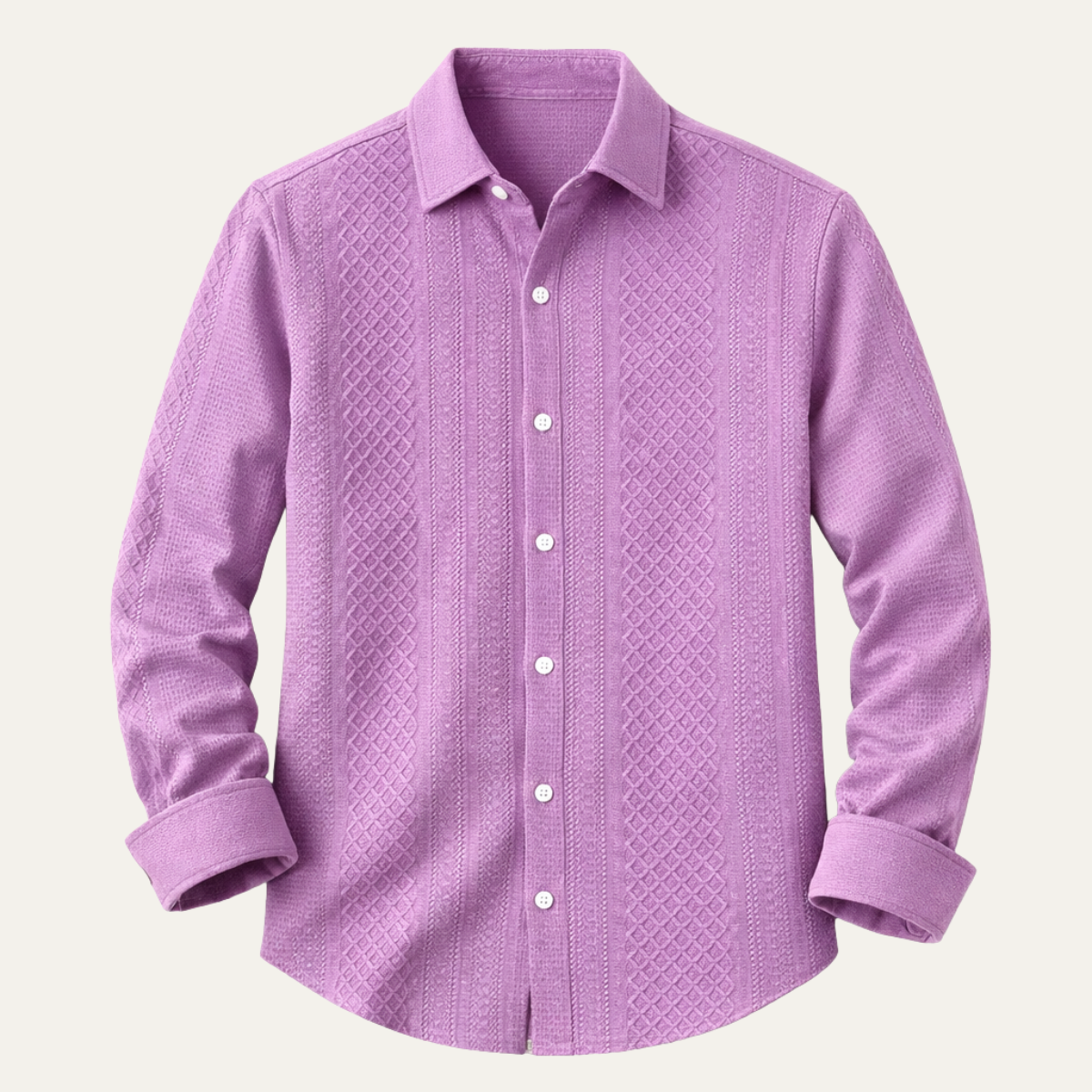 Men's Relaxed Fit Textured Casual Shirt - VibreMode