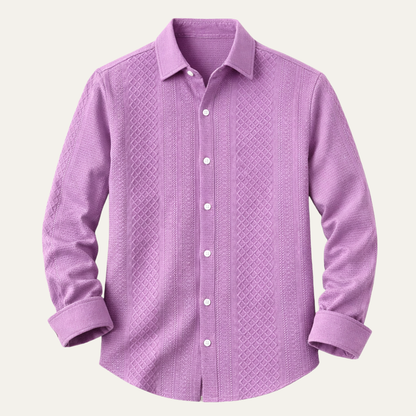 Men's Relaxed Fit Textured Casual Shirt - VibreMode