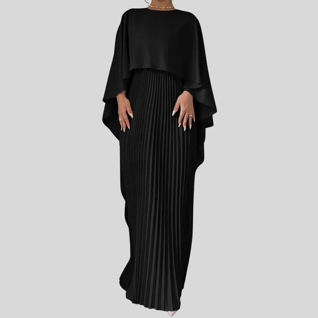 Women's Batwing Maxi Dress Flowing Silhouette - VibreMode
