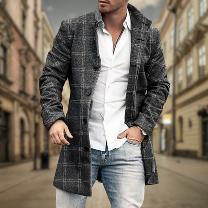Men's Winter Coat Button Front With Pockets
