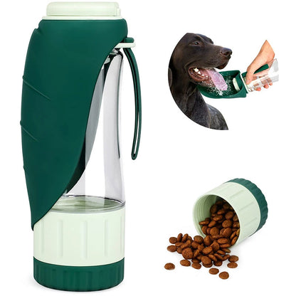 Portable Dog Water Food Bottle 2-In-1 Design