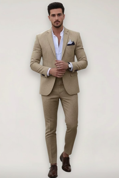 Stylish Men's Slim Fit Spring Suit Set - VibreMode