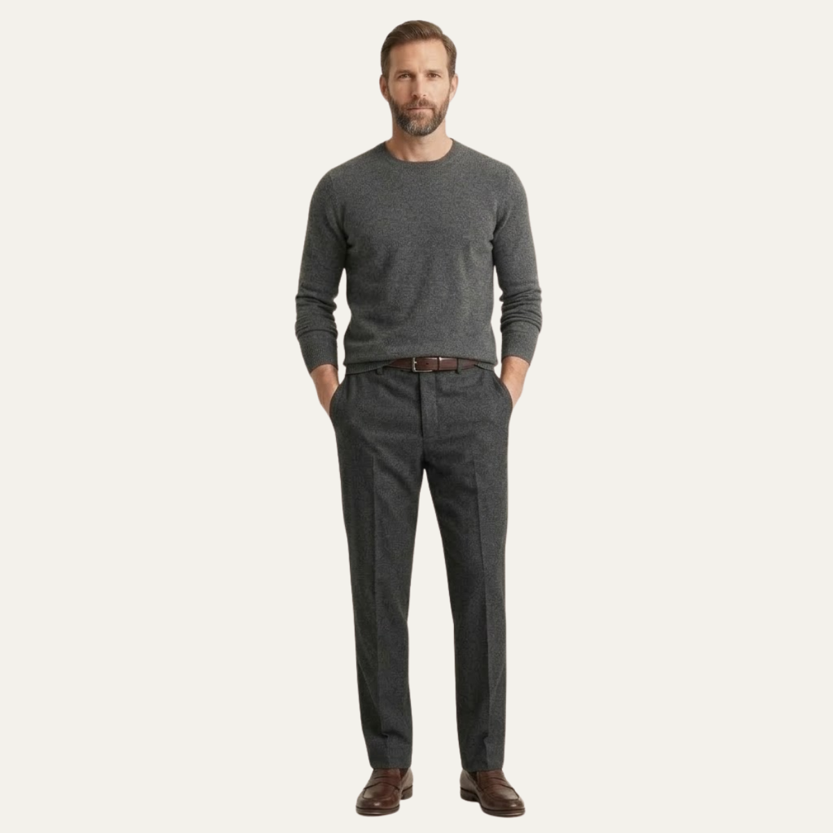 Moltrasio Men's Wool Blend Business Pants