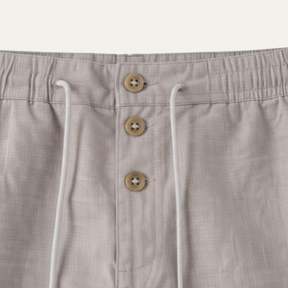 Men's Cotton Linen Straight Leg Pants Lightweight Beige