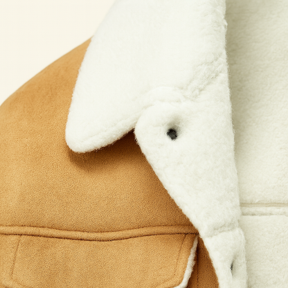 Men's Suede Leather Jacket Fleece Lined