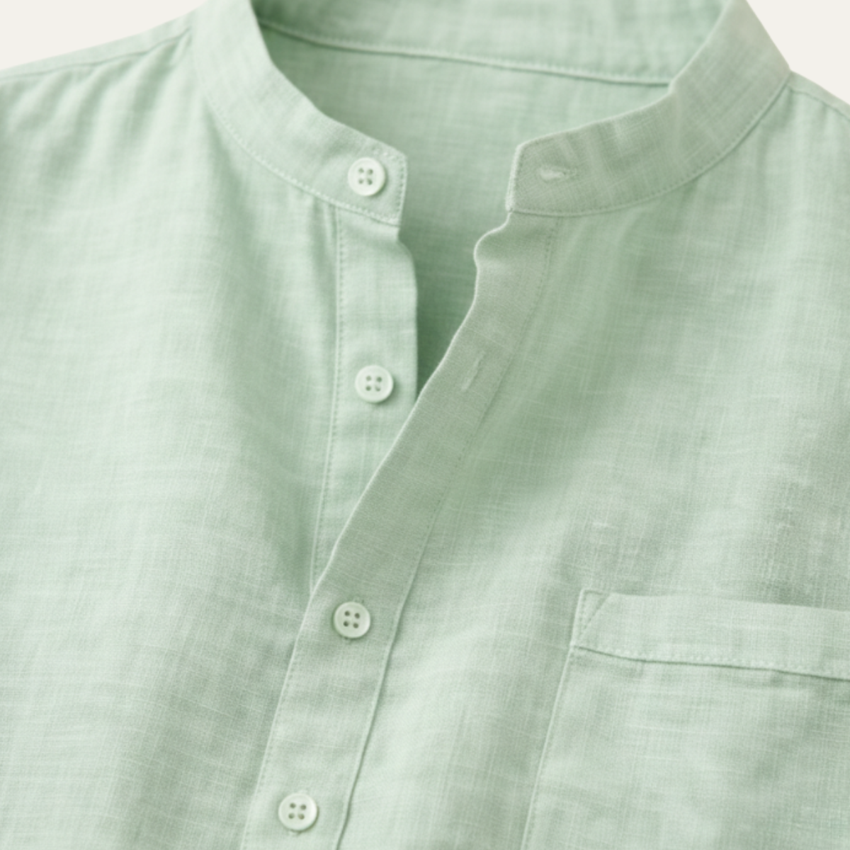 Men's Classic Linen Henley Shirt