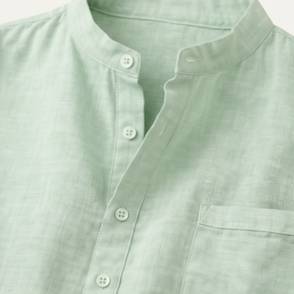 Men's Classic Linen Henley Shirt