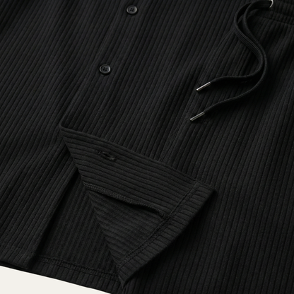 Men's Casual Summer Ribbed Shirt And Shorts Set