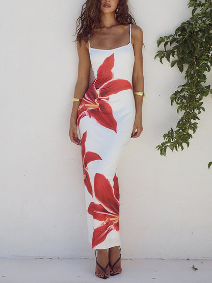 Vibrant Floral Pattern Long Summer Dress
