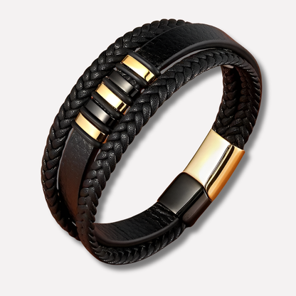 Men's Leather Bracelet Modern Timeless Design - VibreMode