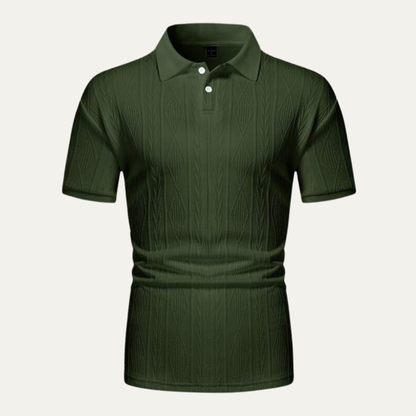 Men's Textured Polo Shirt Button Up - VibreMode