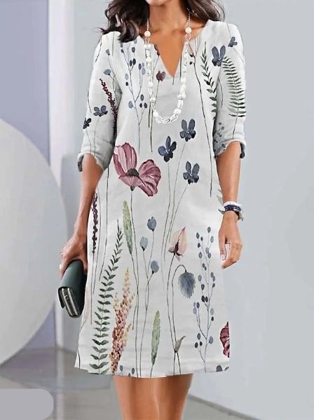 Elegant Floral Double Layer Dress