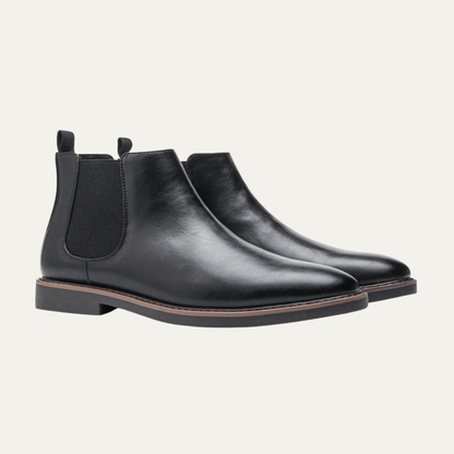 Mantova Men's Leather Chelsea Boots Ankle Black