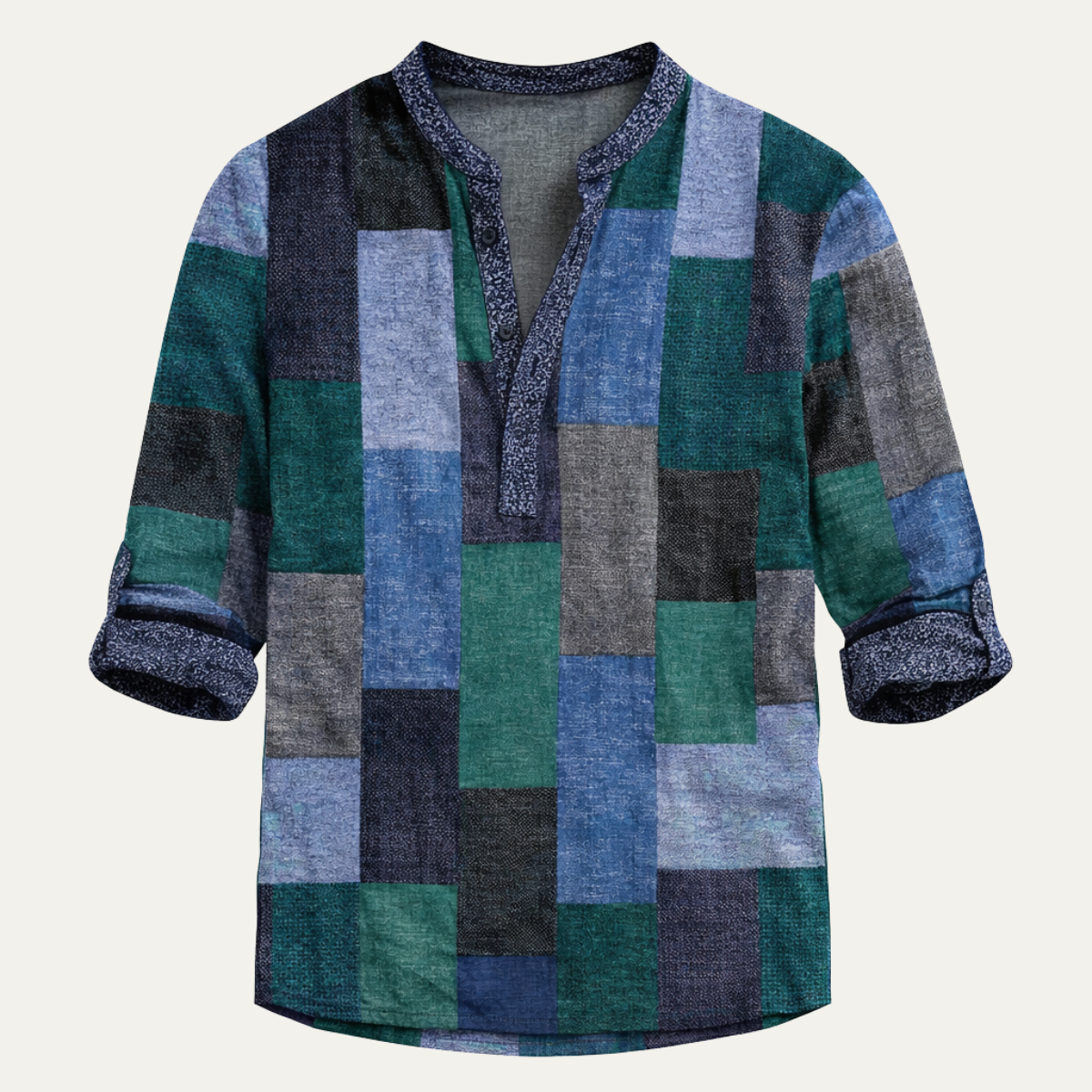 Men's Multicolor Polo Shirt Patchwork Cotton Casual - VibreMode