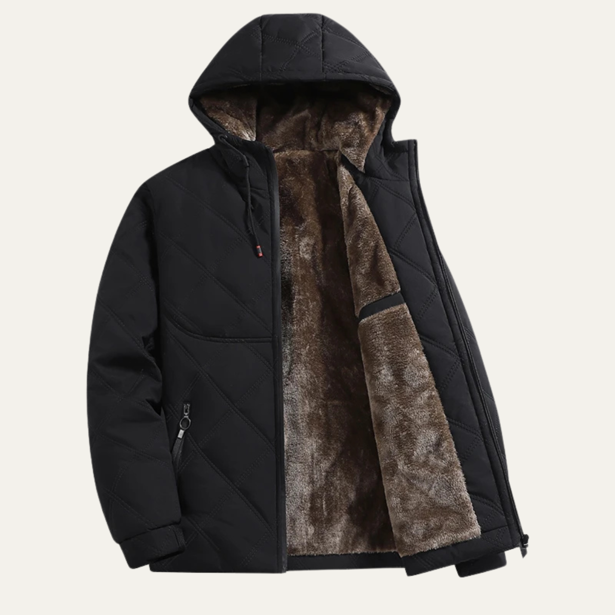 Men's Thick Fleece Lined Winter Hooded Coat