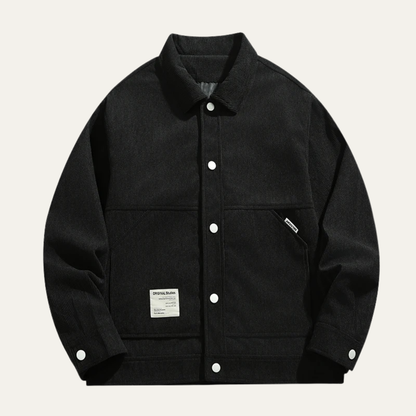 Men's Corduroy Jacket Loose Fit Button Up Coat - VibreMode